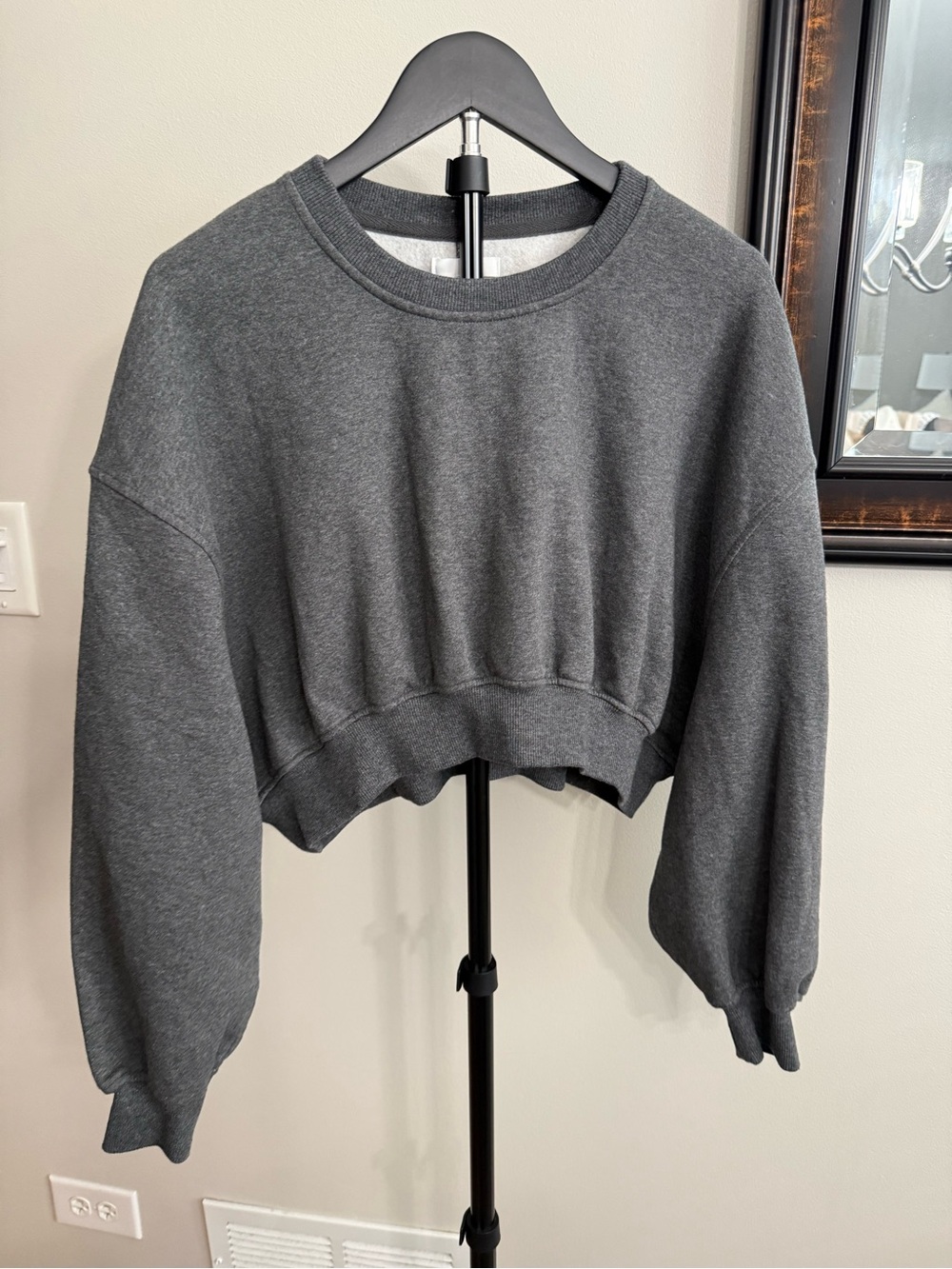 bp Charcoal Cropped Crew Sweatshirt